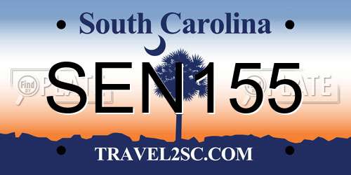 SEN155 South Carolina License Plate