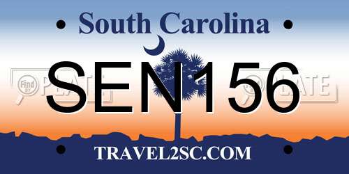 SEN156 South Carolina License Plate