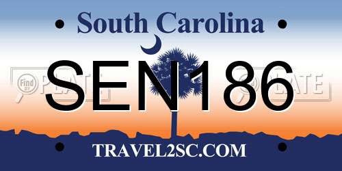 SEN186 South Carolina License Plate