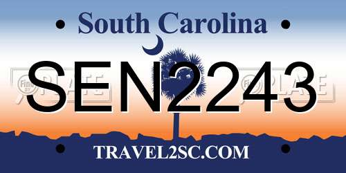 SEN2243 South Carolina License Plate