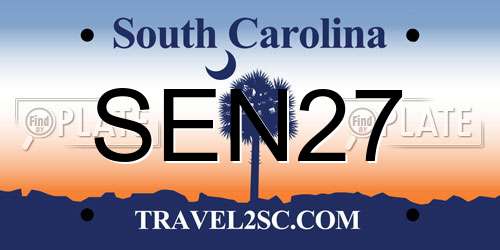 SEN27 South Carolina License Plate