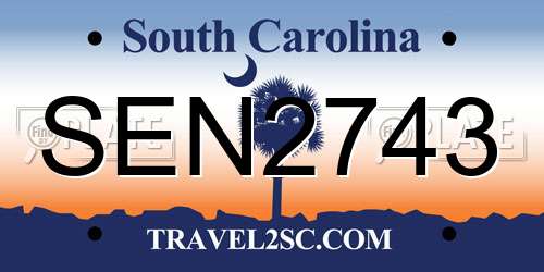 SEN2743 South Carolina License Plate