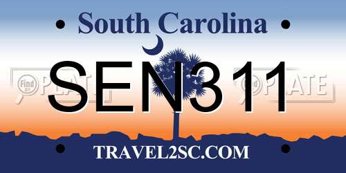 SEN311 South Carolina License Plate