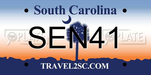 SEN41 South Carolina License Plate