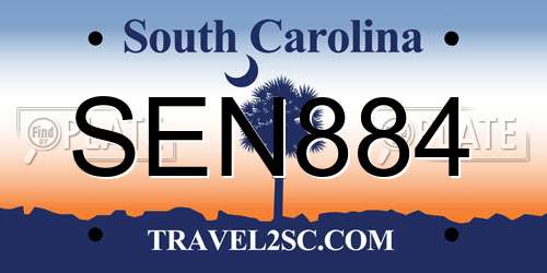 SEN884 South Carolina License Plate