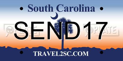 SEND17 South Carolina License Plate