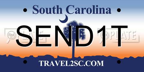 SEND1T South Carolina License Plate