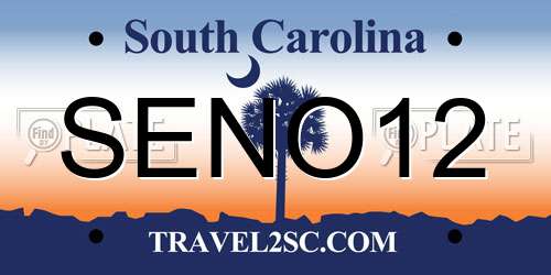 SENO12 South Carolina License Plate