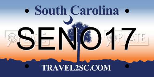 SENO17 South Carolina License Plate