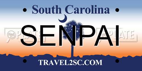 SENPAI South Carolina License Plate