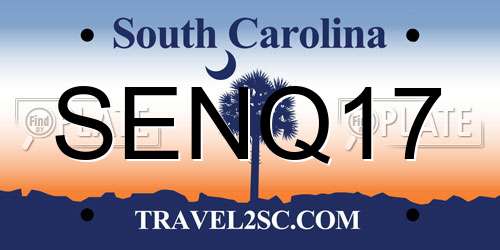 SENQ17 South Carolina License Plate