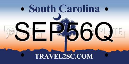 SEP56Q South Carolina License Plate