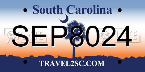 SEP8024 South Carolina License Plate