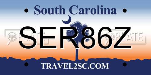 SER86Z South Carolina License Plate