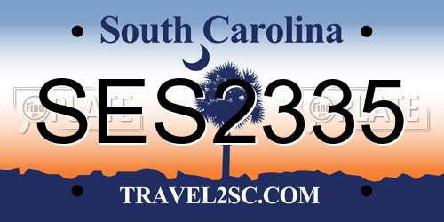 SES2335 South Carolina License Plate