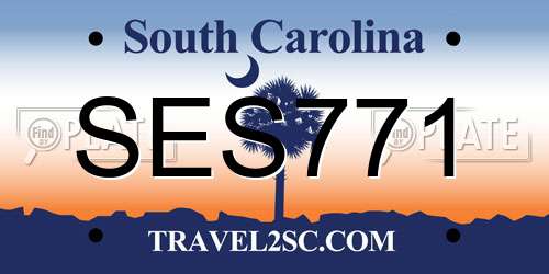 SES771 South Carolina License Plate