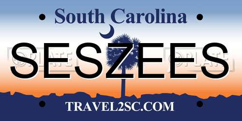 SESZEES South Carolina License Plate