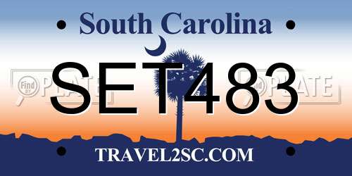 SET483 South Carolina License Plate