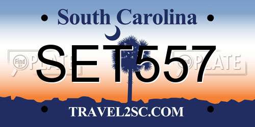 SET557 South Carolina License Plate