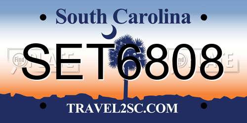 SET6808 South Carolina License Plate