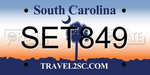 SET849 South Carolina License Plate