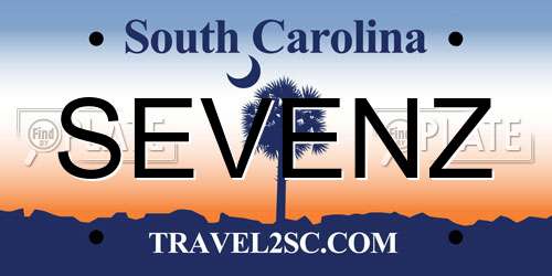 SEVENZ South Carolina License Plate