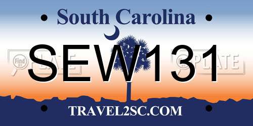 SEW131 South Carolina License Plate