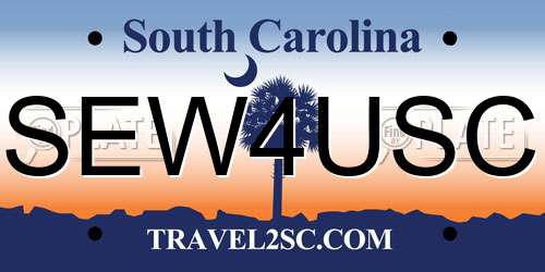 SEW4USC South Carolina License Plate