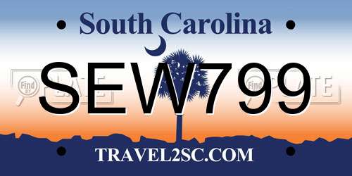 SEW799 South Carolina License Plate