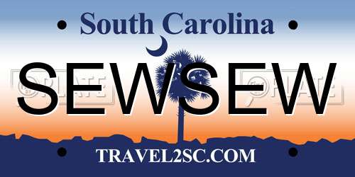 SEWSEW South Carolina License Plate