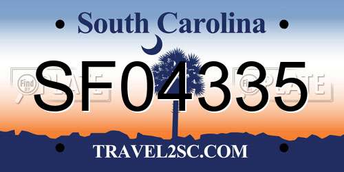 SF04335 South Carolina License Plate