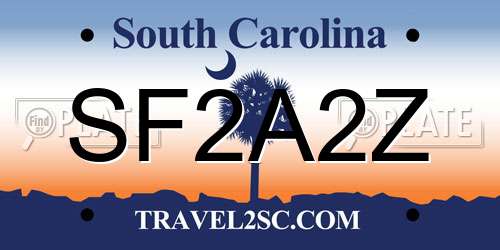 SF2A2Z South Carolina License Plate