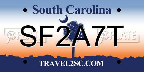 SF2A7T South Carolina License Plate