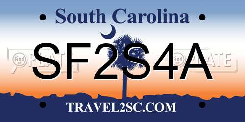 SF2S4A South Carolina License Plate