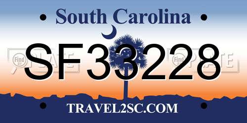 SF33228 South Carolina License Plate