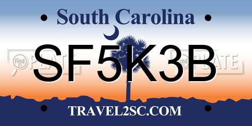 SF5K3B South Carolina License Plate