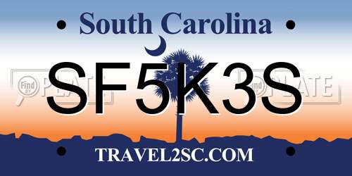 SF5K3S South Carolina License Plate