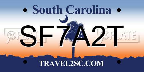 SF7A2T South Carolina License Plate