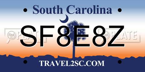 SF8E8Z South Carolina License Plate