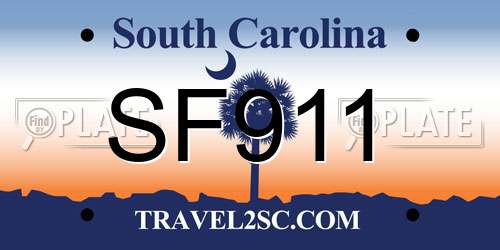 SF911 South Carolina License Plate