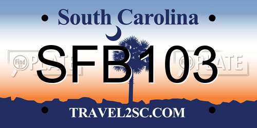 SFB103 South Carolina License Plate