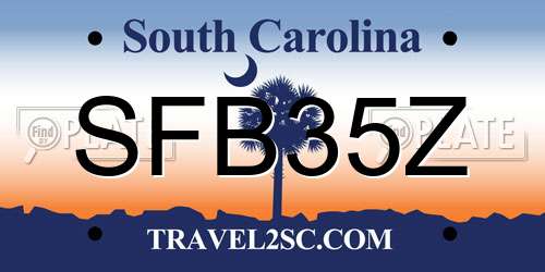 SFB35Z South Carolina License Plate