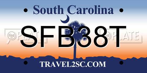 SFB38T South Carolina License Plate