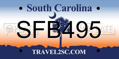 SFB495 South Carolina License Plate