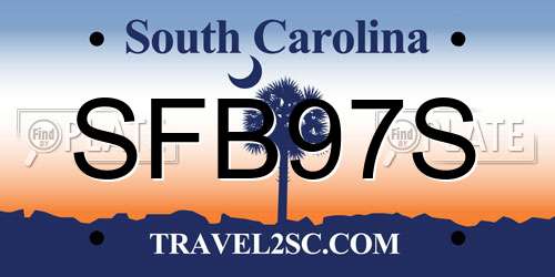 SFB97S South Carolina License Plate