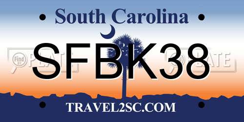 SFBK38 South Carolina License Plate