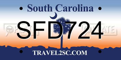 SFD724 South Carolina License Plate