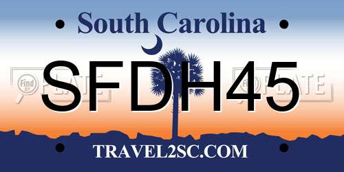 SFDH45 South Carolina License Plate