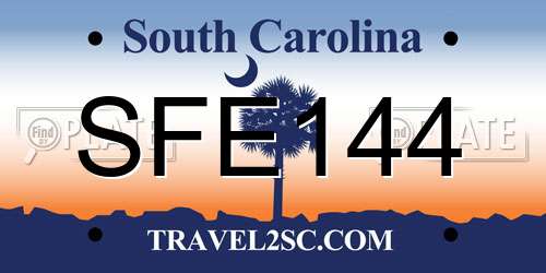 SFE144 South Carolina License Plate