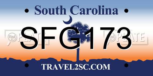SFG173 South Carolina License Plate